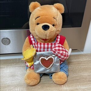 Winnie the Pooh Vintage Plush with Red and Silver Outfit. Happy Mother’s Day.